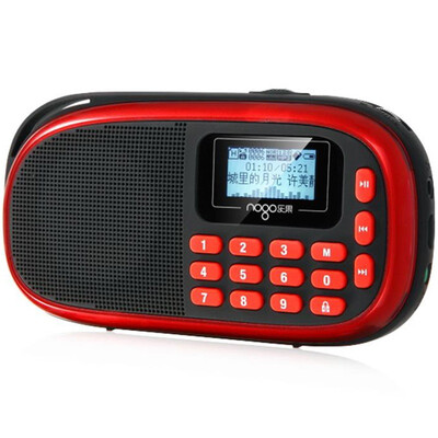 

Dimethoate nogo Q15 small feet learning machine radio card speaker singing machine song song morning exercise walking MP3 mini sound rich red