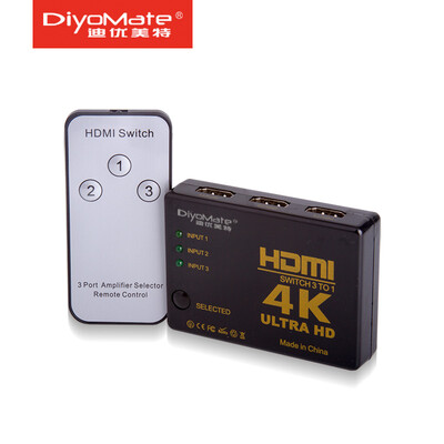 

Di graceful high-definition HDMI switcher 3 in 1 out 3 in 1 out hdmi video distributor computer box TV with remote audio support 3D 4KOTN-9