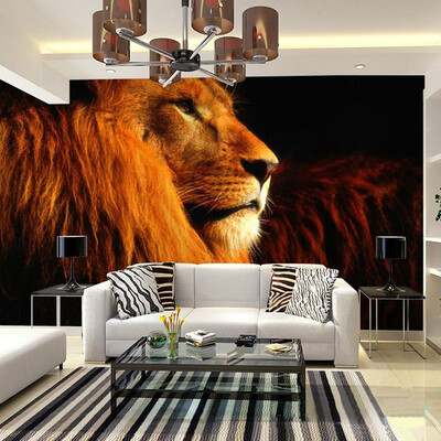 

Custom Mural Wallpaper 3D Stereoscopic Animal Lions Large Mural Living Room Bedroom Sofa TV Background Wallpaper Wall Covering
