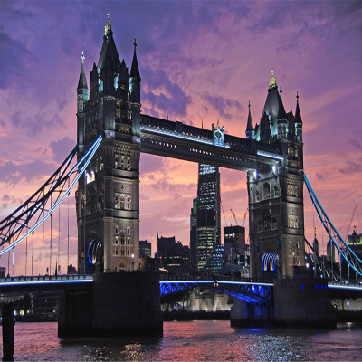 

Пользовательские 3D-обои для рабочего стола Mural Paintings Tower Bridge Night View Европейский городской пейзаж 3D Large Murals Wallpaper Living Room