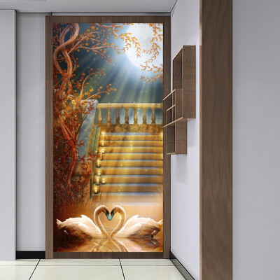 

Photo Wallpaper Custom 3D Stereo Moonlight White Swan Mural Hotel Living Room Entrance Backdrop Wall Painting Papel De Parede 3D