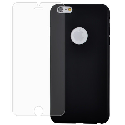 

Sanctuary Sendio Apple iPhone6 ​​ 6s mobile phone shell membrane combination set candy color mobile phone soft shell high-definition steel film tpu soft box phone shell black