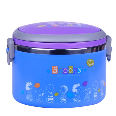 

Jingdong Supermarket] Snoopy Snoopy painting language stainless steel large capacity insulation lunch box 1000ml blue