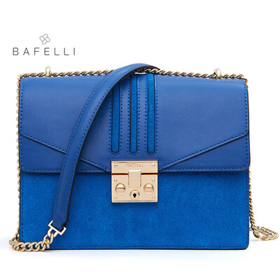 

BAFELLI winter new arrival split leather bag blue bolsos mujer frosted suede cowhide crossbody bag hot sale women messenger bags
