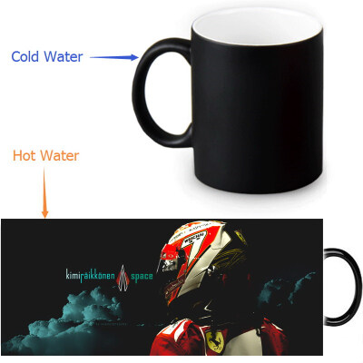 

Kimi Raikkonen 350ml12oz Heat Reveal Mug Color Change Coffee Cup Sensitive Morphing Mugs Magic Mug Milk Tea Cups