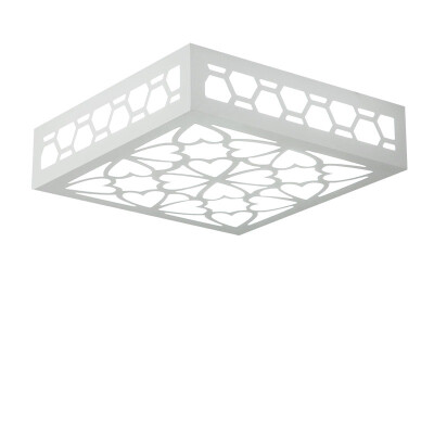 

[Jingdong Supermarket] for the first time carved imitation sheepskin LED ceiling lamp bedroom living room study bathroom lights wood-plastic plate Clover DD0201 ivory white