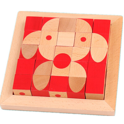 

3D Cube Block Wooden Dynamic Brain Handmade for Child 3 Years