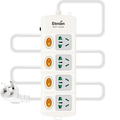 

Eastman Etman five sub-control 3 m 5 independent switch socket overload protection plug home wiring board