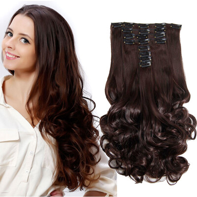 

AISIHAIR 16Colors Clip in Hair Extensions 8pcsset 22inch 55 cm Long Wavy Heat Resistant Hairpiece