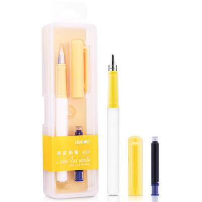 

Deli deli EF Mingjian Youshang series posture posture pen signature pen posture pen student practicing word accompanying set gift ink bag yellow A901