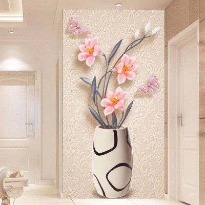 

3D Wallpaper Modern Fashion Simple Flower Vase Photo Wall Murals Living Room Hotel Entrance Backdrop Wall Decor Papel De Parede