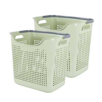 

Youjia fashion hamper plastic dirty clothes storage baskets laundry baskets storage baskets clothes dolls basket large green 2 Pack U-6165-L