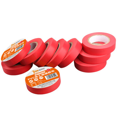 

Jimmy Home JM-G13101 Electrical Tape Electrical Insulation Tape Auto Repair Home Improvement Lead-Free Flame Retardant PVC Waterproof Tape Red 10 Meter 10 Pack