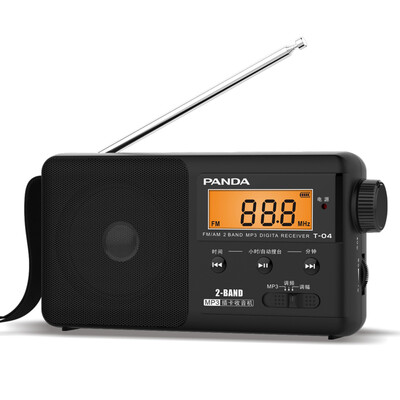 

PANDA T-04 Portable Old Man Inserting TF Card MP3 Digital Display Lithium Battery Charging Semiconductor Radio T-01 Upgrade gray