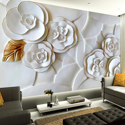 

Custom Minimalist Artistic Relief Rose Photo Wallpaper Wall Mural Living Room Modern Fashion Home Decor Mural Wall Papers