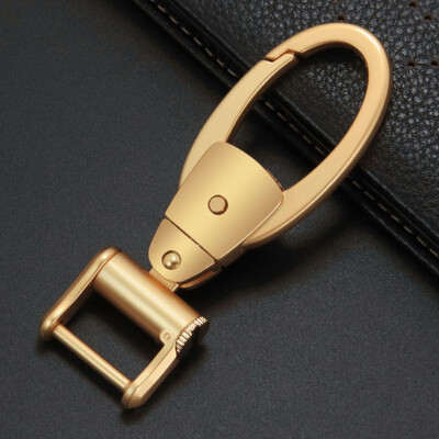 

Huazhe car waist hanging key ring arc buckle head mens creative personality men&women gifts simple keyrings pearl gold
