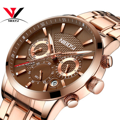 

NIBOSI Quartz Wristwatch Male Luxury Brand New Watch Chronograph Watches Fashion Leather Men Watches Relogio Masculino Casual Uhr