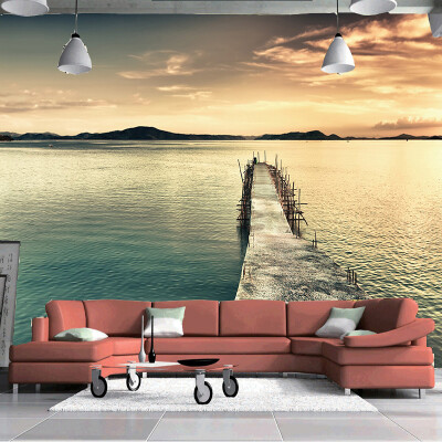 

Custom Mural Wall Paper Papel De Parede 3D Mountain Water Painting Nature Landscape Photography Background Photo Wallpaper Roll