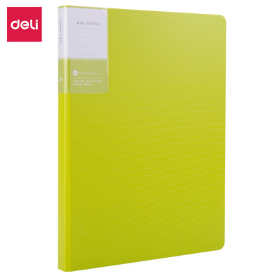 

Deli Ali A4 color folder single power clip Office folder grass green 5046