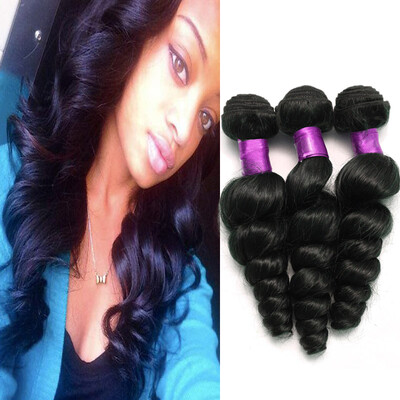 

Unprocessed Brazilian Hair Loose Wave Weave Remy Brazilian Loose Wave Virgin Hair Extensions Natural Color Loose Wave Wavy Hair
