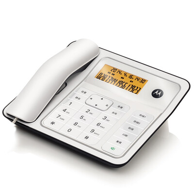 

Motorola Motorola CT330C Fixed Corded Phone Landline Caller ID Orange Backlit Dual Interface Free Battery Handsfree Large Screen Home Office Airplane White