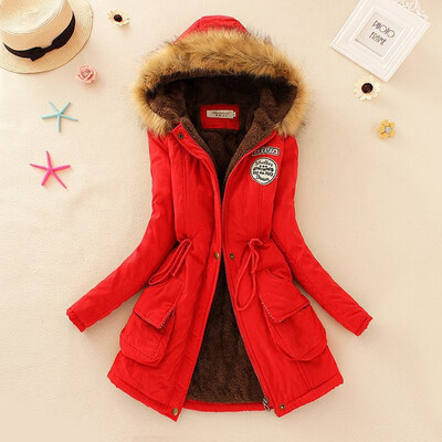 

Autumn and winter new Korean version of the long section of the cotton coat large hair collar jacket plus loose thick loose jacket