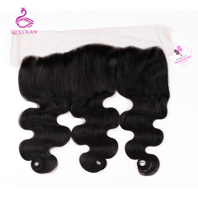 

Silkswan Peruvian Body Wave Frontal 100% Human Hair 13x4 Lace Frontal Closure Remy Hair Natural Color Free Part