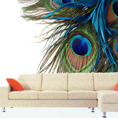 

3D photo wallpaper large mural wallpaper bedroom sofa TV background wall painting custom peacock feathers wallpaper