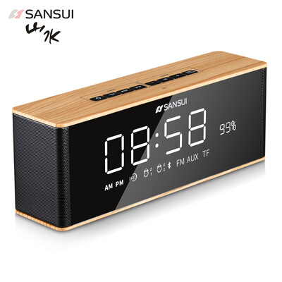 

Пейзаж (SANSUI) T20 беспроводной Bluetooth динамик аудио компьютер радио карта часы мобильный будильник цвет дерева