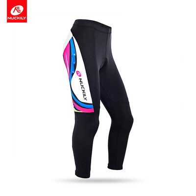 

NUCKILY Winter Road Bike Tights Fleece Thermal Cycling Pants For Women GF002