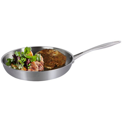 

Jingdong Supermarket Baijie Baijie stainless steel frying pan pan no coated non-stick pot induction cooker general pot JG2201-G 22 cm