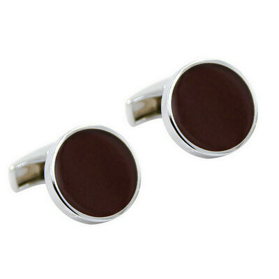 

Yoursfs® Copper with Gold Plated Simple Round Style Cufflink Mens Red Agate Inlayed Fashion Jewelry