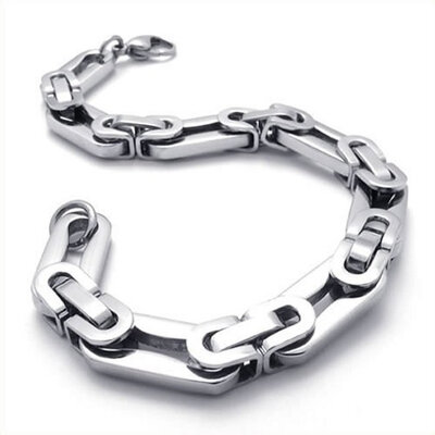 

Hpolw Polished Stainless Steel Mens Bracelet Silver 827 Inch