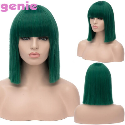 

Fashion Short Green Bob Straight Wig Sythetic Hair Ombre Nice Natural Wig