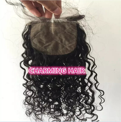 

Brazilian Water Wave Hair Silk Base Closure 100% Human Remy Hair Closure 4''x4'' Natural Black Color 8-20 inch