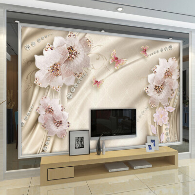 

Custom 3D Photo Wallpaper Luxury Jewelry Flower Butterfly TV Background Wall Mural Wallpaper For Living Room Bedroom Home Decor