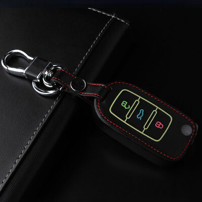 

Huasheng popular key ring luminous smart three-button black MAGOTAN Passat Volkswagen CC leather key case special car key chain