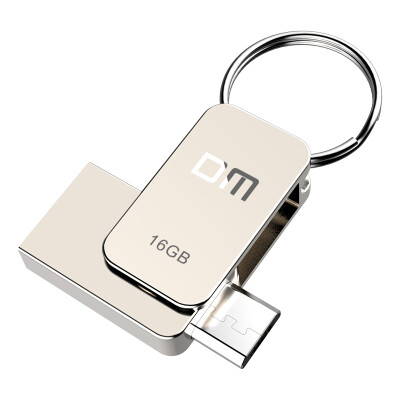 

DM PD020 USB flash drive OTG mobile phone U disk 16GB U disk full metal 360 degree rotation mini OTG mobile computer dual-use (silver