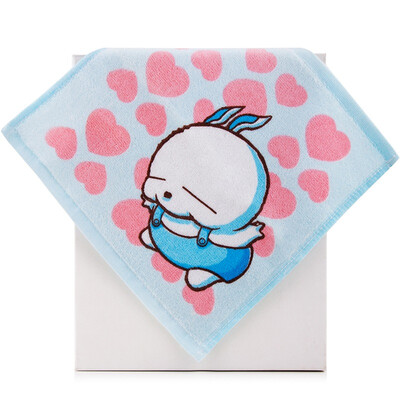 

Sanli cotton swagger cartoon printing multi-purpose kerchief super soft saliva towel wipe sweat towel white yellow heart
