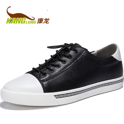 

Kang Long wild tide soft bottom breathable Korean shoes men black 273114010 43 yards black 43