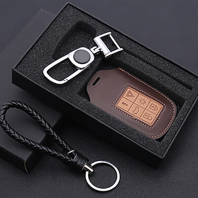 

Huashi Volvo Key Bag Volvo Leather Key Case Keychain Cover Refit Special 6 Button Fashion Black