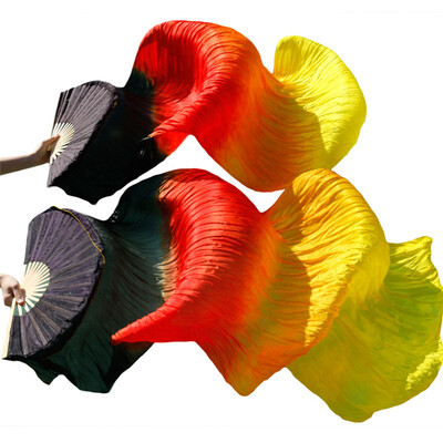 

2017 female high quality 100 silk veils Fans 1pcs left hand fans 1pcs right hand fans BlackRedOrangeYellow