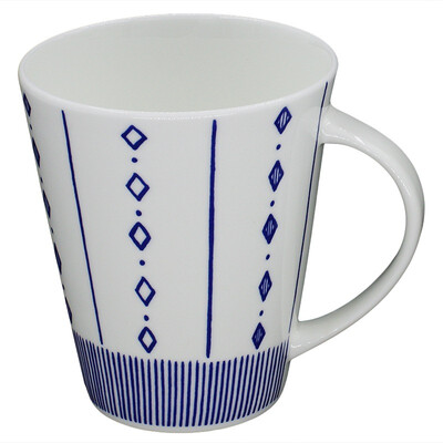 

YAOAO TAO MOC cups ceramic cups coffee cups 400ml blue&white series of inverted bottom vertical pieces