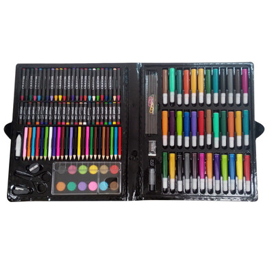 

Ou Rui детская роспись канцелярские набор 150 можно мыть акварель перо карандаш кисть ручка художественная роспись карандаш подарочная коробка черный