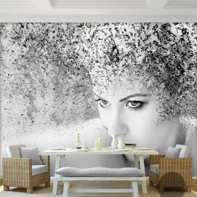 

Custom Photo Wallpaper Modern Fashion Black White Abstract Art Beauty People Background Mural Wallpaper For Bedroom Walls 3D