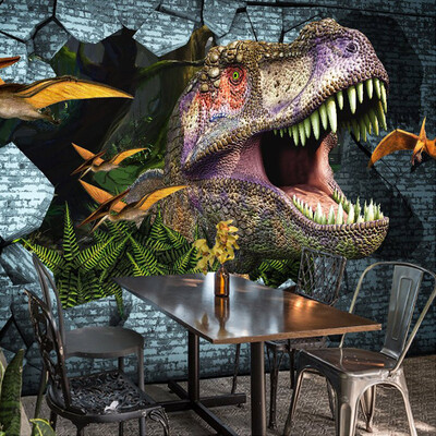 

Custom Photo Wall Paper 3D Dinosaurs Wall Painting Mural Wallpaper Bedroom KTV Bar Backdrop Wall Murals Wallpaper Home Decor