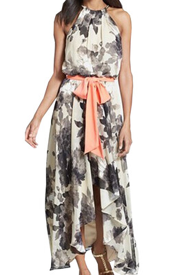 

Lovaru ™summer style 2015 New Fashion Chiffon Party Cotton Lace dress women sleeveless O-neck Ankle-Length Fit and Flare Off the