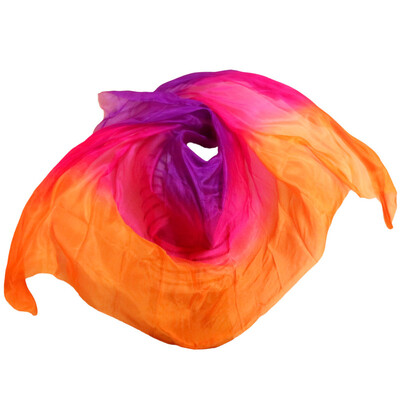 

2017 New 100 Silk Veils Belly Dance Practice Performance Silk Veils 250270114 cm PurpleRoseOrange
