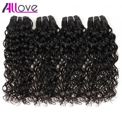 

Allove 8A Brazilian Water Wave Hair Bundles 100% Unprocessed Human Hair Extensions 3 Bundles Can Be Bleached 12-24inch