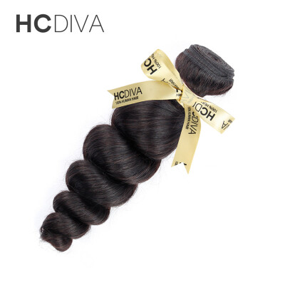 

HCDIVA Malaysian Loose Wave Bundles Natural Black Hair Weaving 1pc 100% Human Hair Extensions Loose Curl Virgin Hair